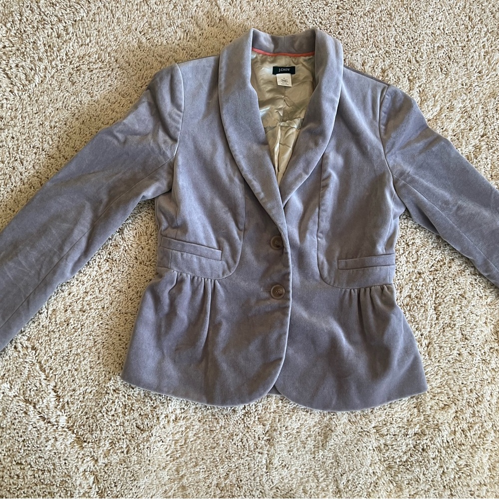 J Crew Women's Lilac Velvet Blazer Jacket